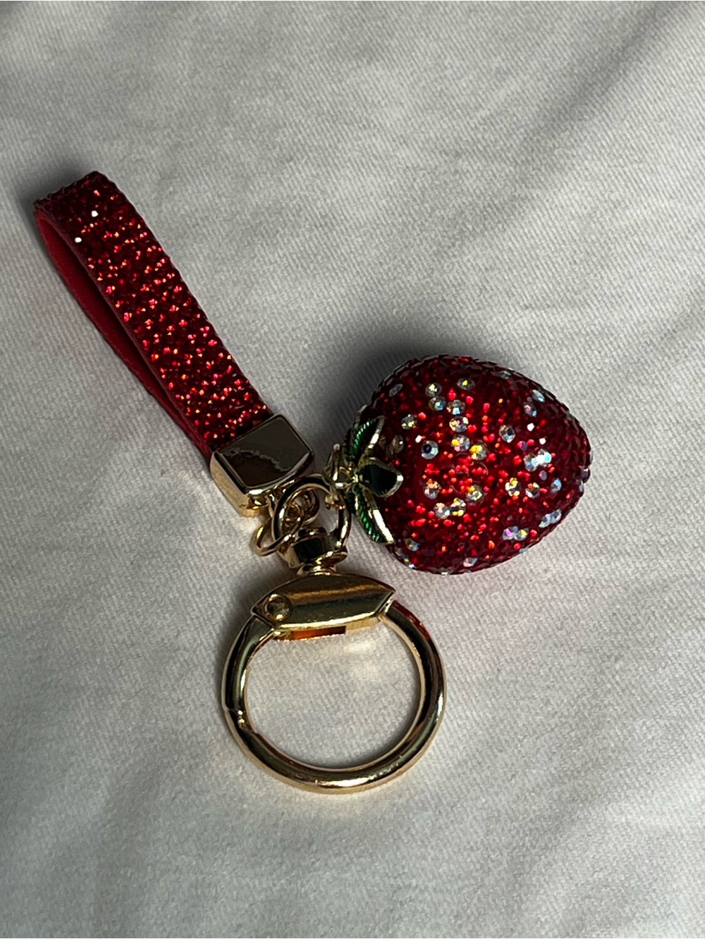 Strawberry Rhinestone Keychain/Bag Charm